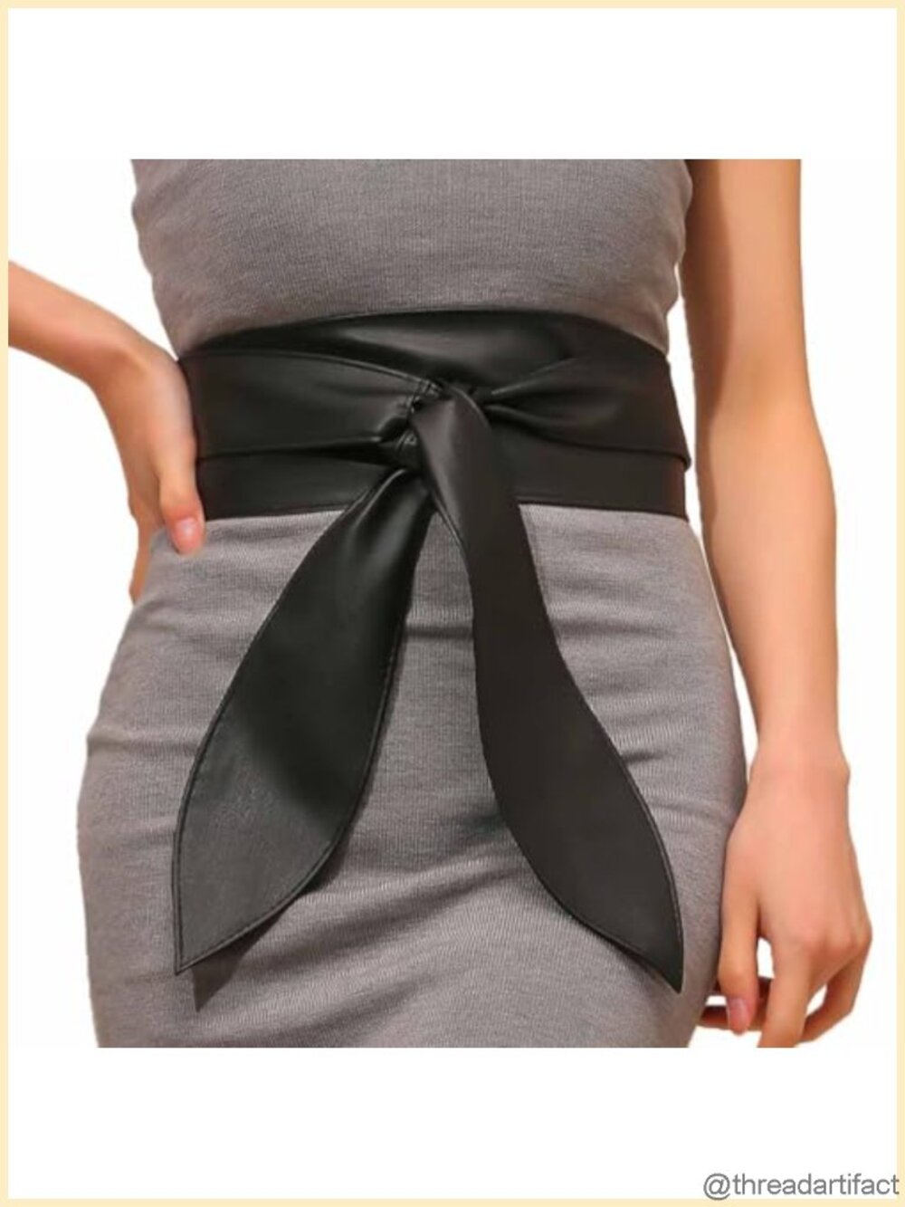 Leather & Polyester Wide Wrap Obi Belt Cinch Waist for Dress Women
